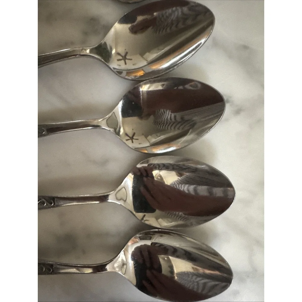 International Silver National Rivoli Stainless Flatware 8 Teaspoons Japan